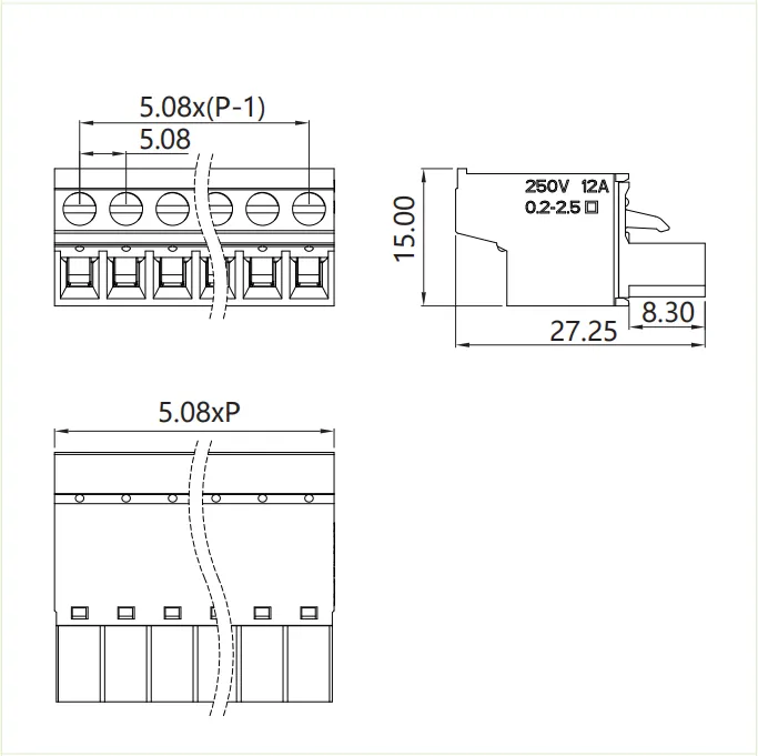 插拔式端子台-插头PG-508N(图1) 插拔式端子台-插头PG-508N(图1)