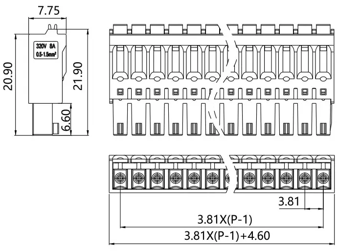 插拔式端子台-插头LKPG-381(图1) 插拔式端子台-插头LKPG-381(图1)