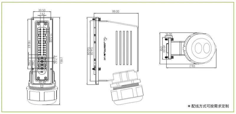 DTU矩形连接器-32芯(头自短路)插头(图1)