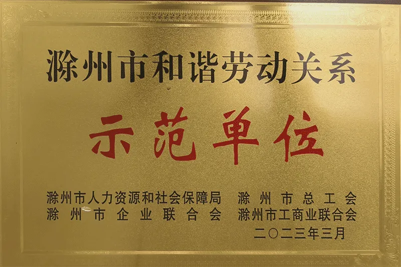 滁州市和谐劳动关系示范单位