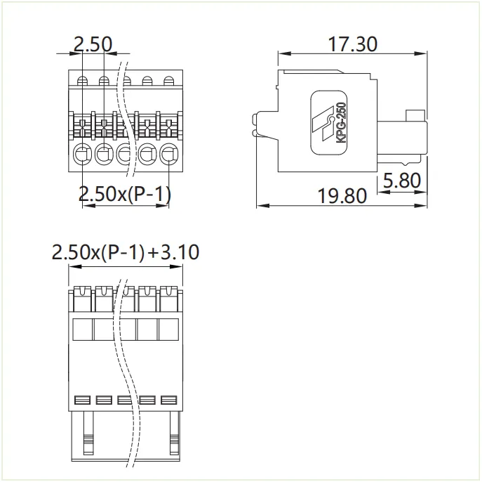 插拔式端子台-插头KPG-250(图1)