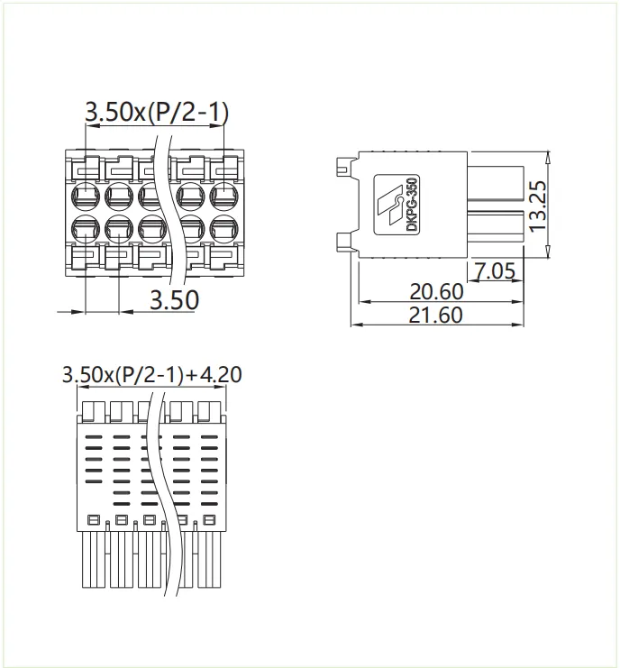 插拔式端子台-插头DKPG-350(图1)