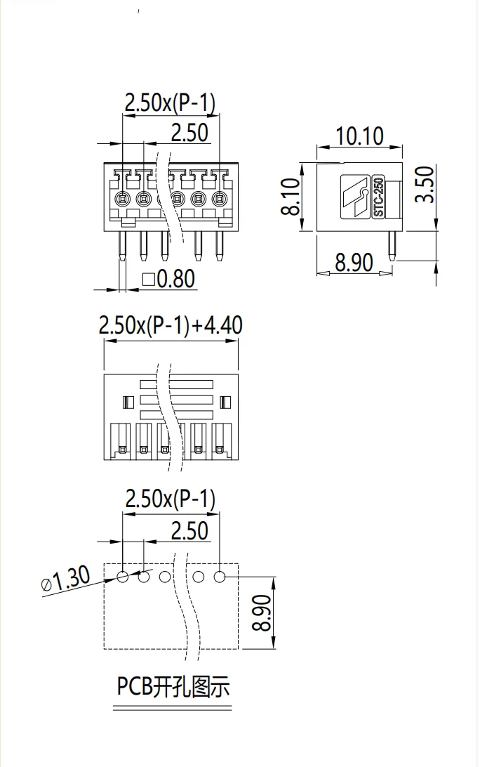 插拔式端子台-插座STC-250(图1)