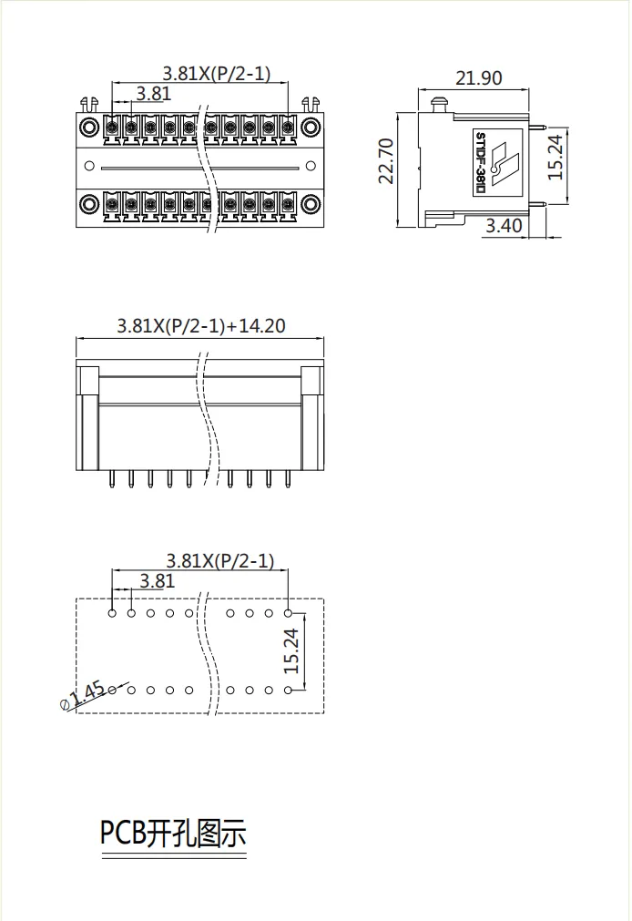 插拔式端子台-插座ST1DF-381V(图1) 插拔式端子台-插座ST1DF-381V(图1)